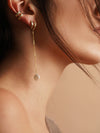 Dancing Pearl Oval Hoop Earring