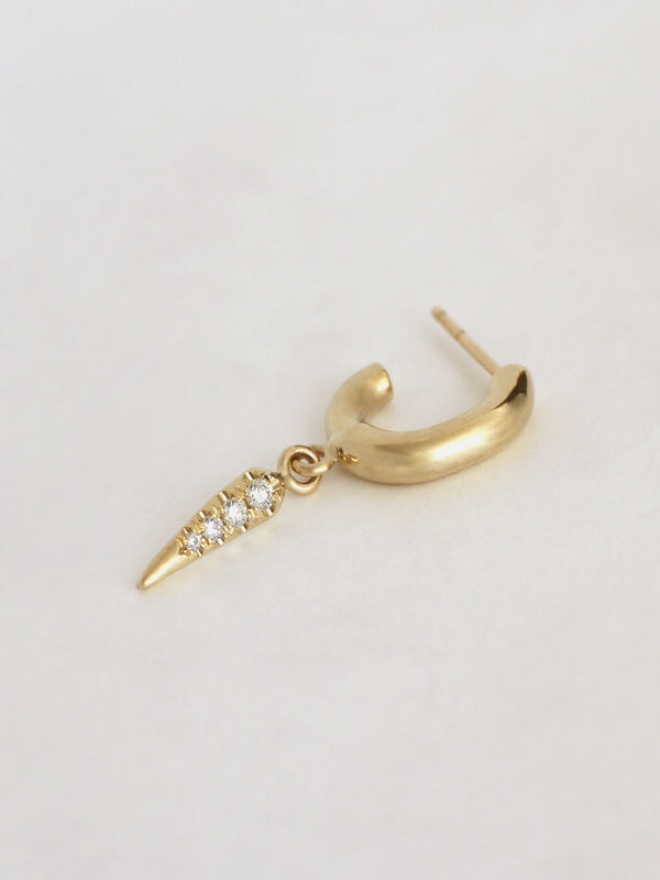 Feather Oval Hoop Earring