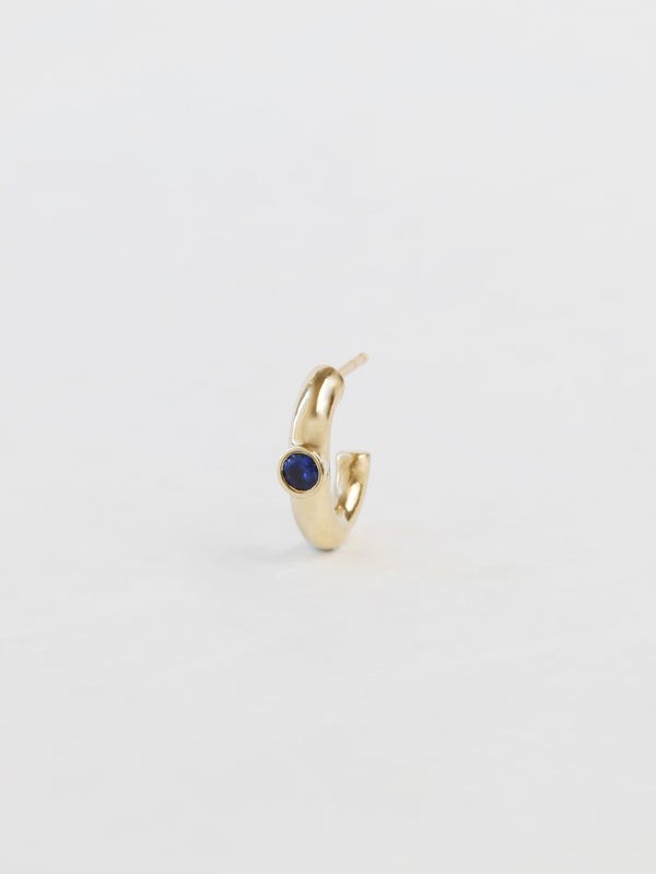 Uno Sapphire Oval Hoop Earring